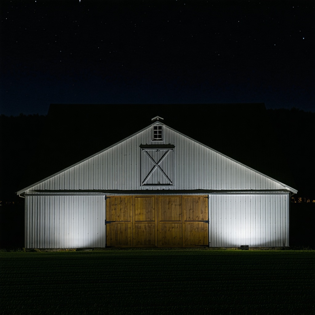 venue dark image with barn